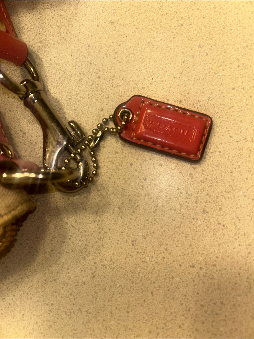 Coach Beige and pink coral Signature Crossbody Bag - Picture 5 of 5